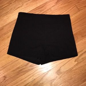 High Rise Black Zip-Up Shorts